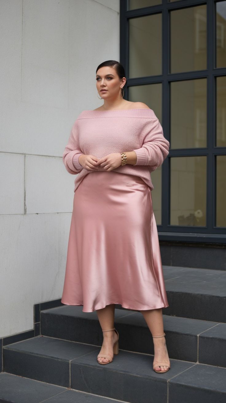 Сатинова спідниця для Plus Size